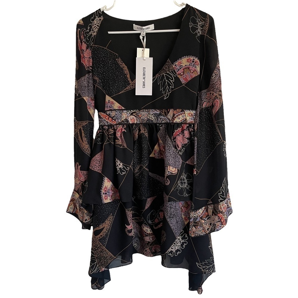 NWT ELIZABETH AND JAMES 100% SILK PATCHWORK LILOU DRESS